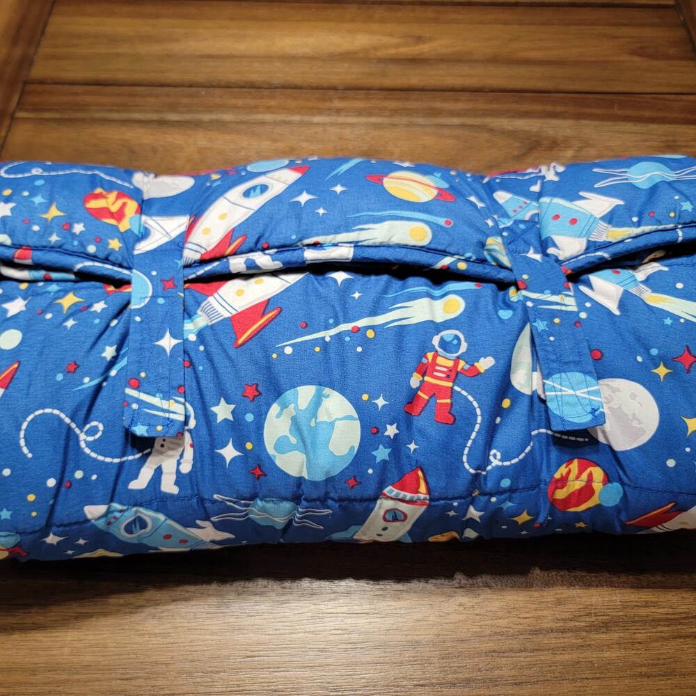 Stephen Joseph Astronaut Space Themed Child's Roll Up Nap Mat w/ Shoulder Strap - Picture 6 of 7